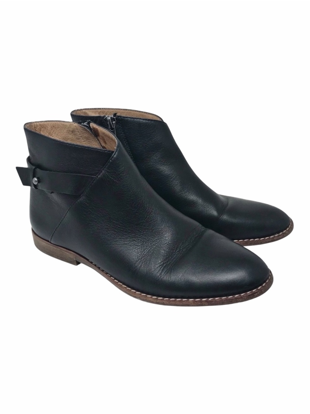 Madewell Black Leather Ankle Boots Size 8